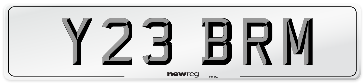 Y23 BRM Front Number Plate