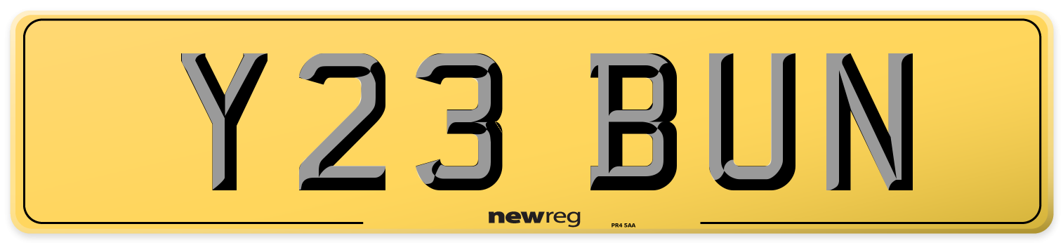 Y23 BUN Rear Number Plate
