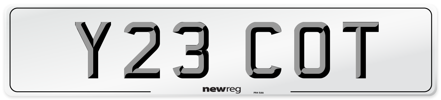 Y23 COT Front Number Plate