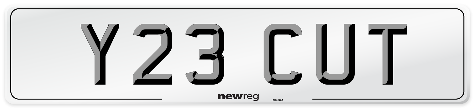 Y23 CUT Front Number Plate