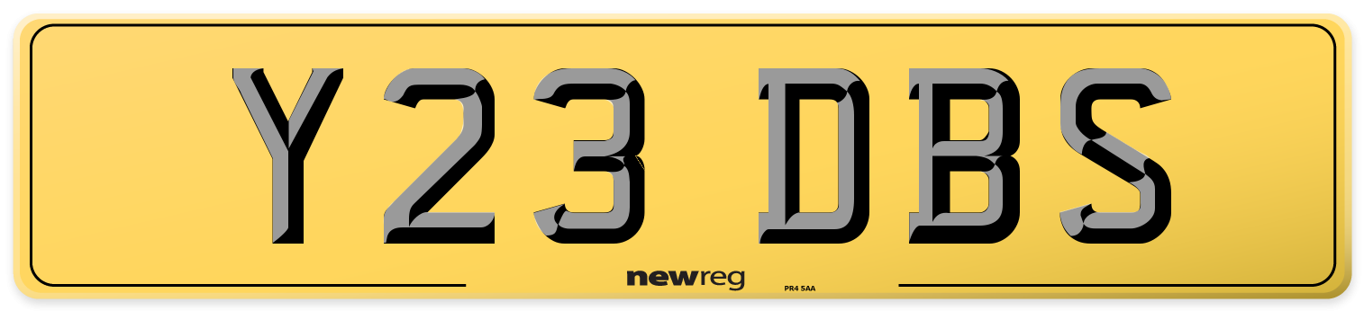 Y23 DBS Rear Number Plate
