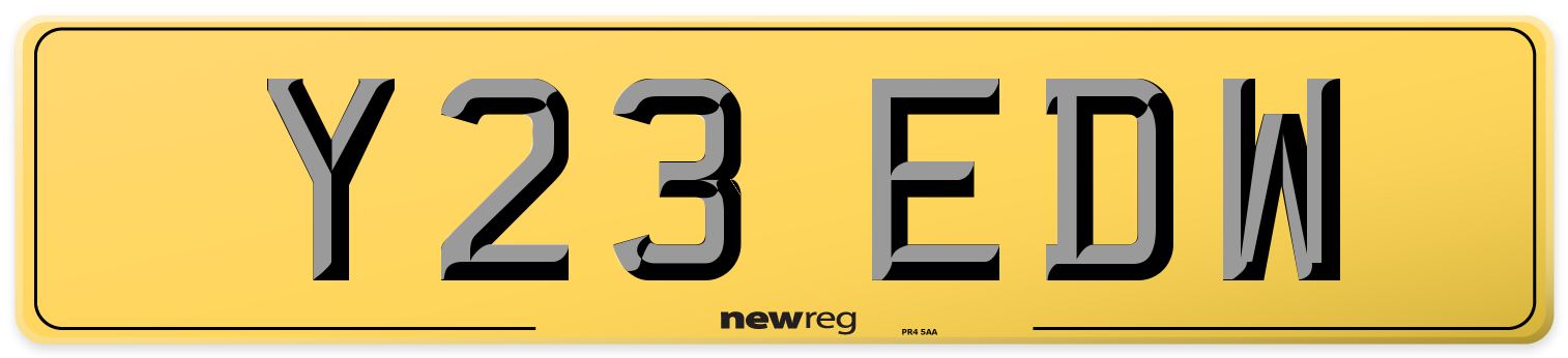 Y23 EDW Rear Number Plate
