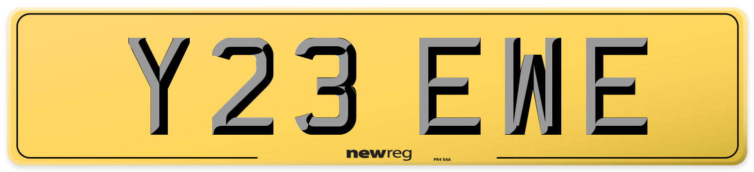 Y23 EWE Rear Number Plate