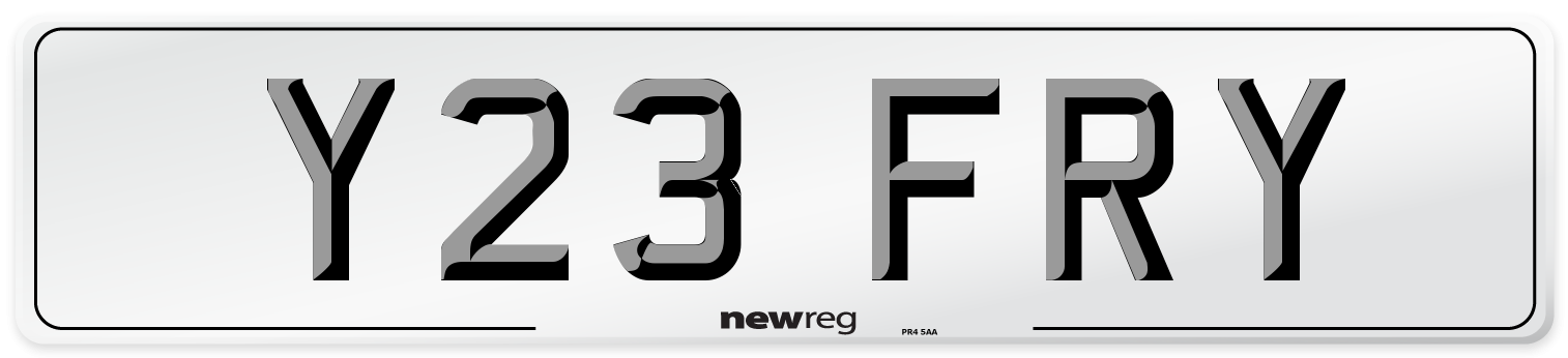 Y23 FRY Front Number Plate