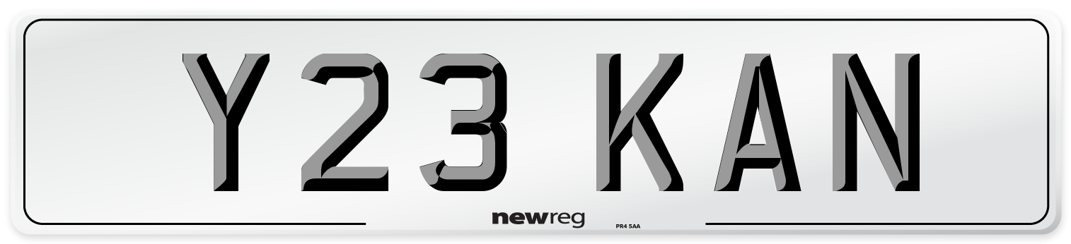 Y23 KAN Front Number Plate