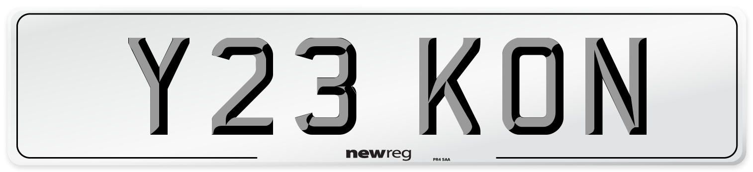 Y23 KON Front Number Plate