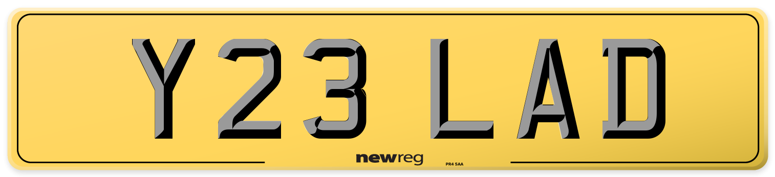 Y23 LAD Rear Number Plate
