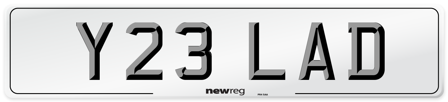 Y23 LAD Front Number Plate