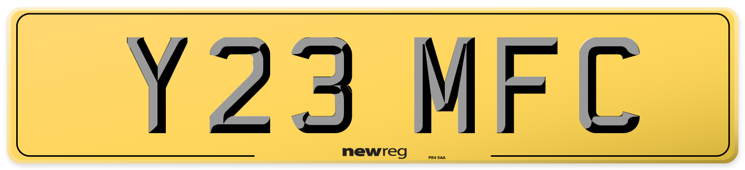 Y23 MFC Rear Number Plate