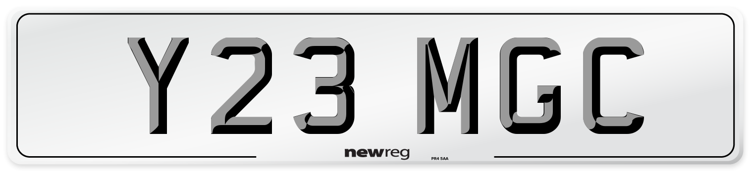 Y23 MGC Front Number Plate