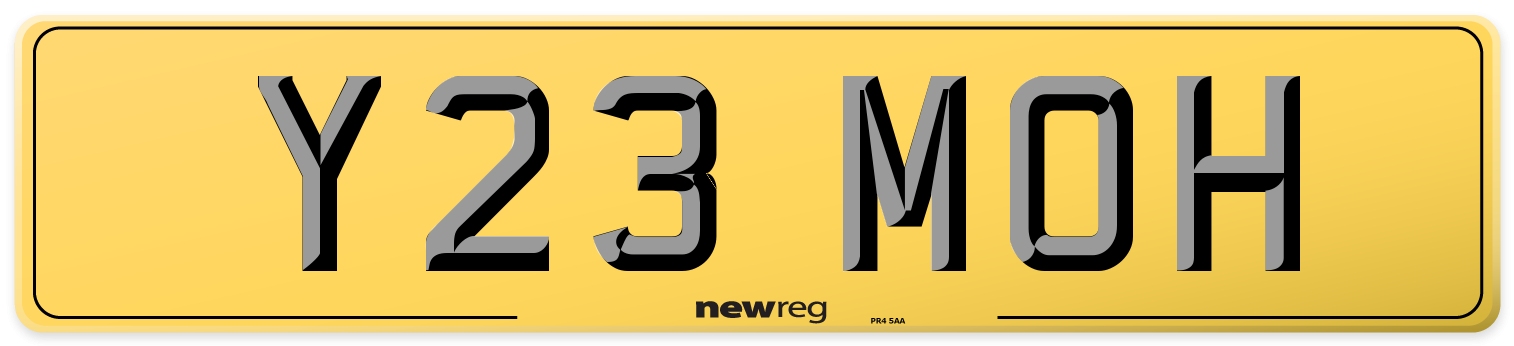 Y23 MOH Rear Number Plate
