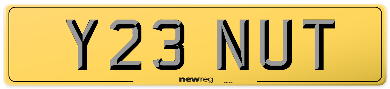 Y23 NUT Rear Number Plate