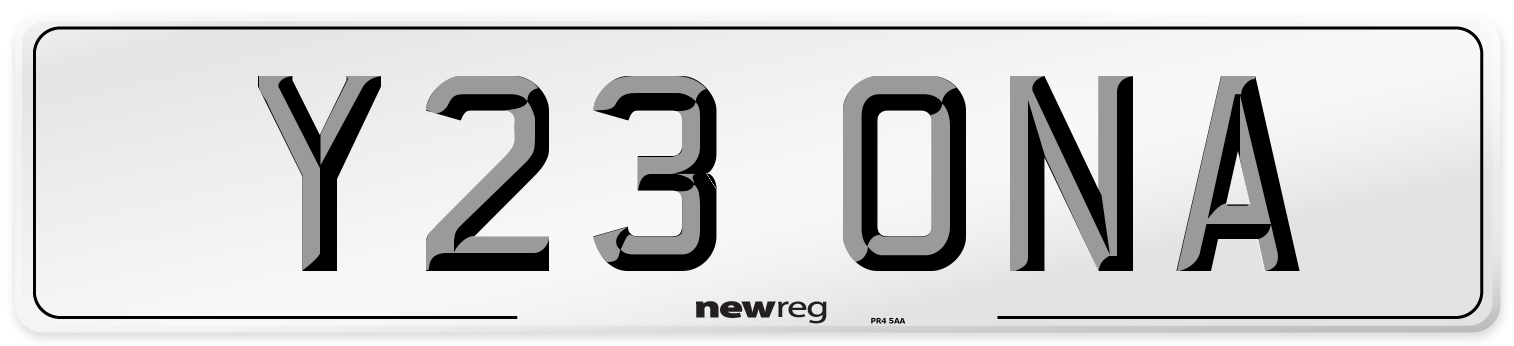 Y23 ONA Front Number Plate