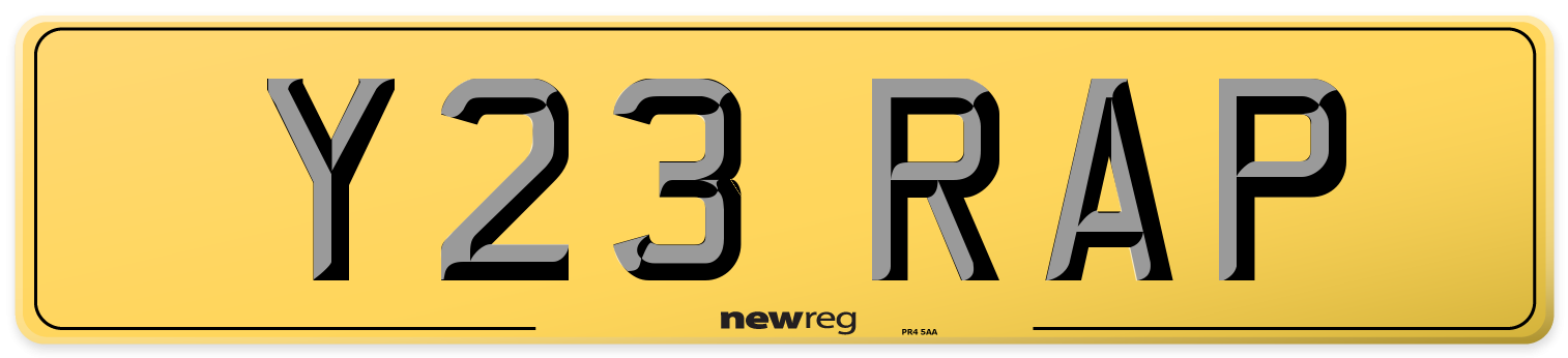 Y23 RAP Rear Number Plate