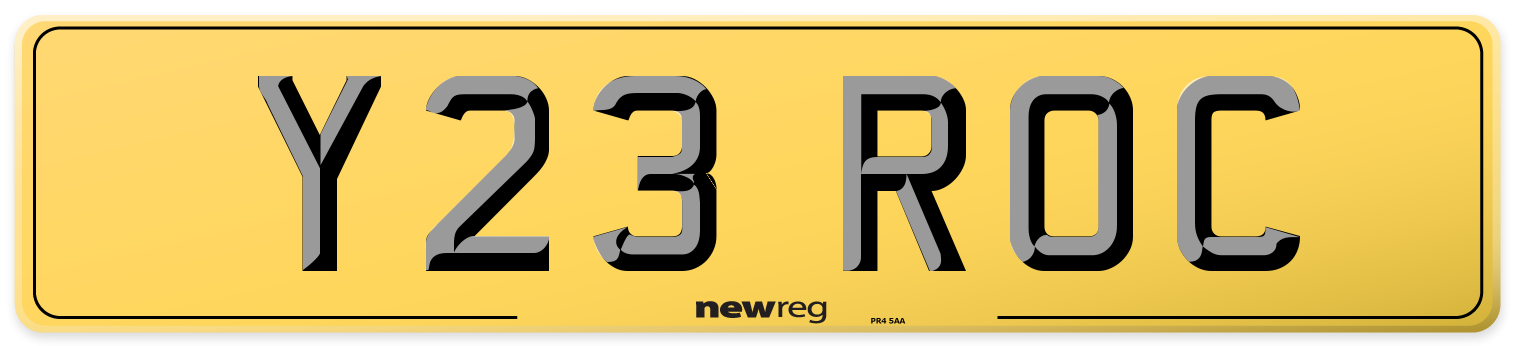 Y23 ROC Rear Number Plate