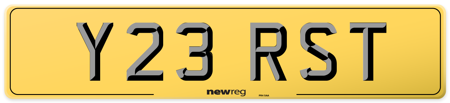 Y23 RST Rear Number Plate