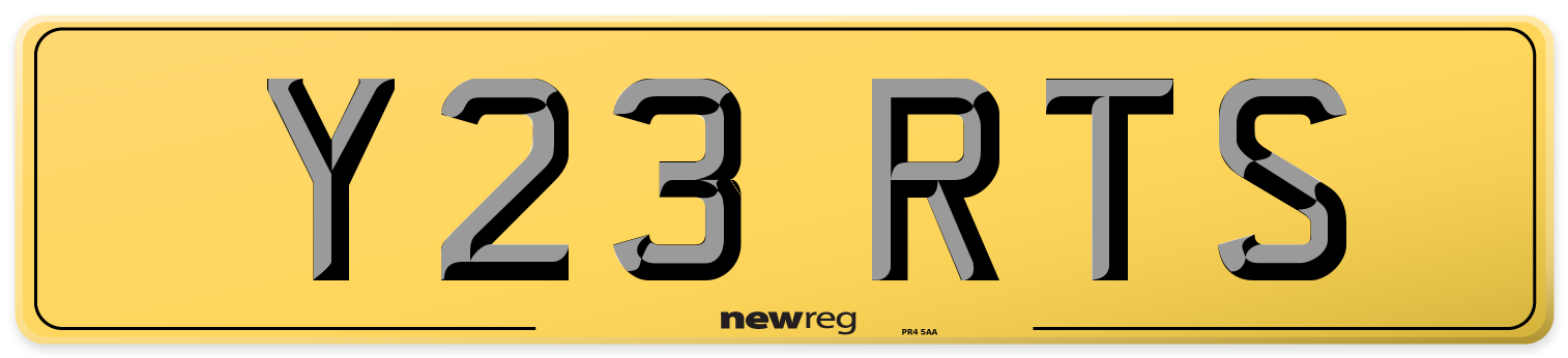 Y23 RTS Rear Number Plate