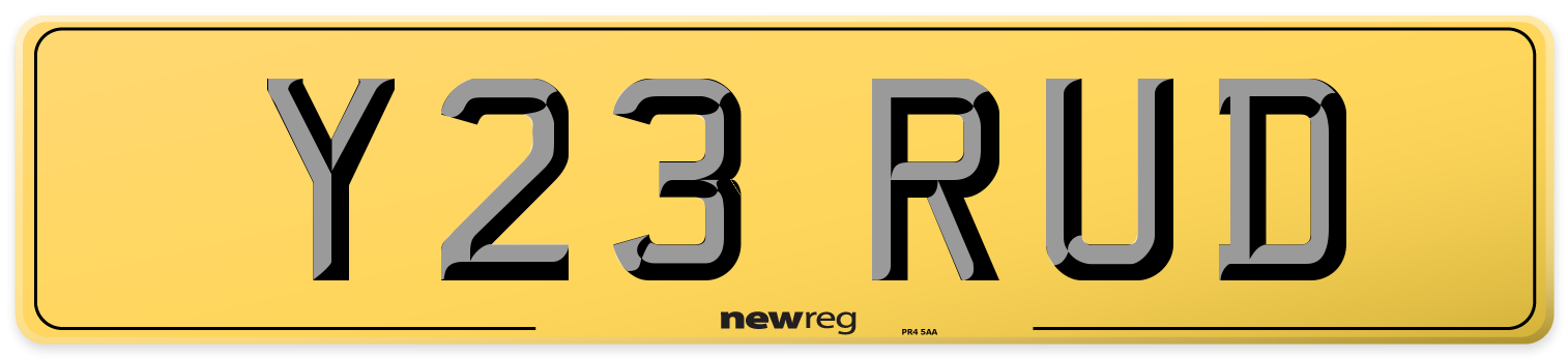 Y23 RUD Rear Number Plate