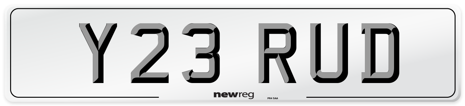 Y23 RUD Front Number Plate