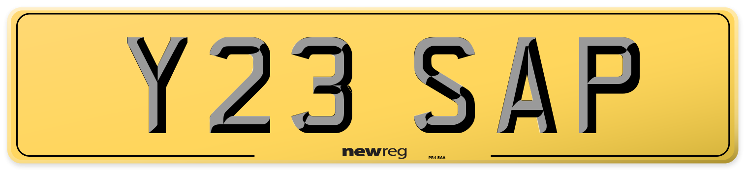 Y23 SAP Rear Number Plate
