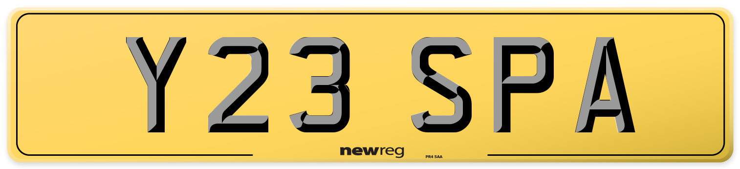 Y23 SPA Rear Number Plate