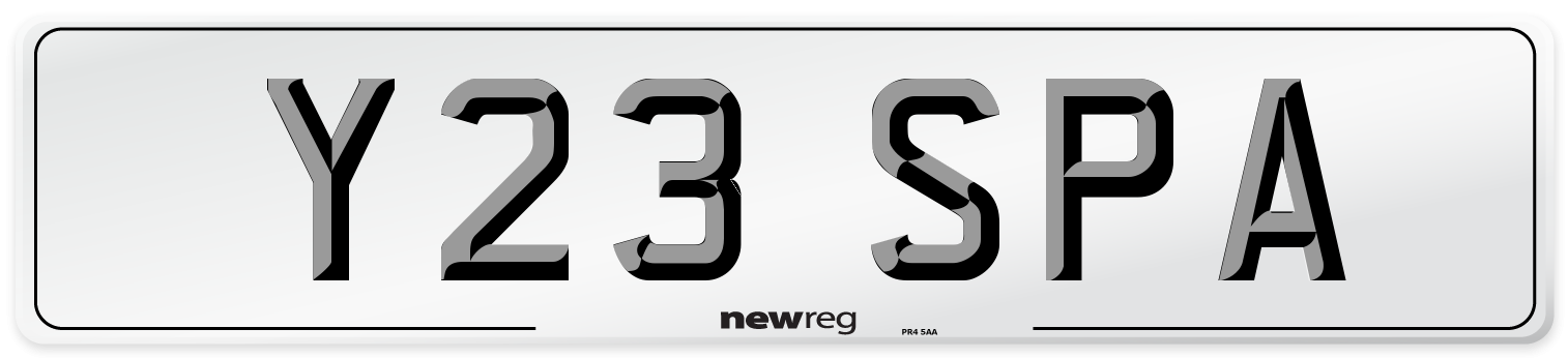 Y23 SPA Front Number Plate