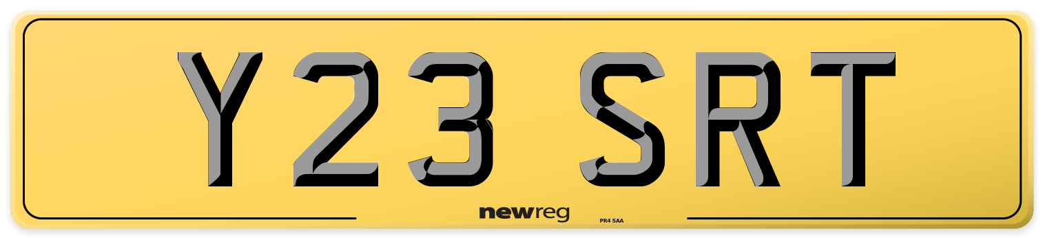 Y23 SRT Rear Number Plate