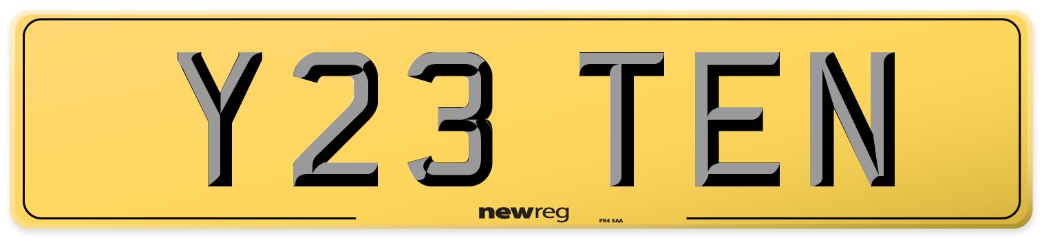 Y23 TEN Rear Number Plate
