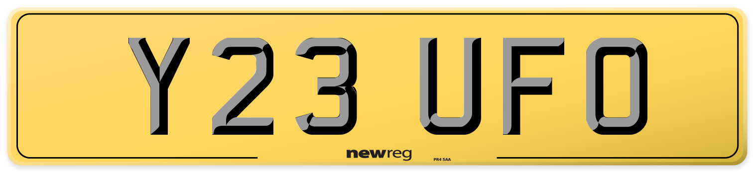 Y23 UFO Rear Number Plate