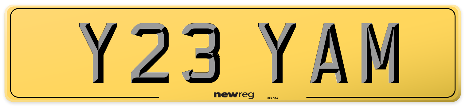 Y23 YAM Rear Number Plate