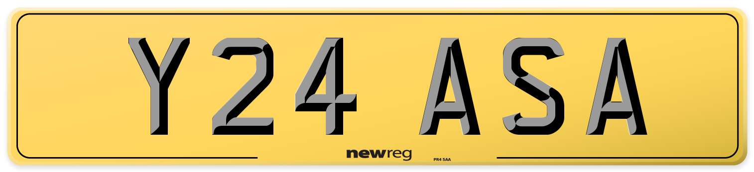 Y24 ASA Rear Number Plate