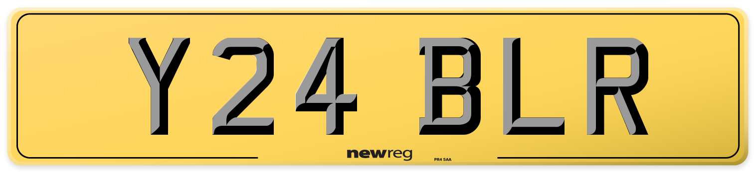 Y24 BLR Rear Number Plate