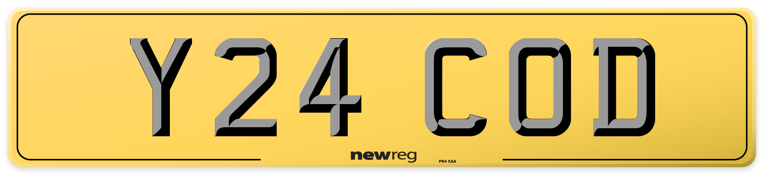 Y24 COD Rear Number Plate