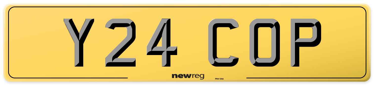 Y24 COP Rear Number Plate