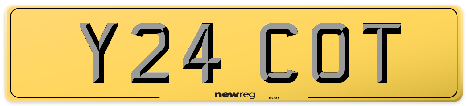 Y24 COT Rear Number Plate