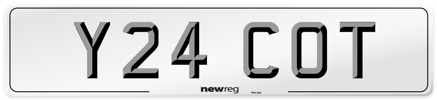 Y24 COT Front Number Plate