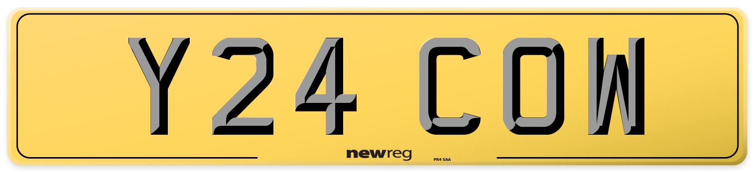 Y24 COW Rear Number Plate