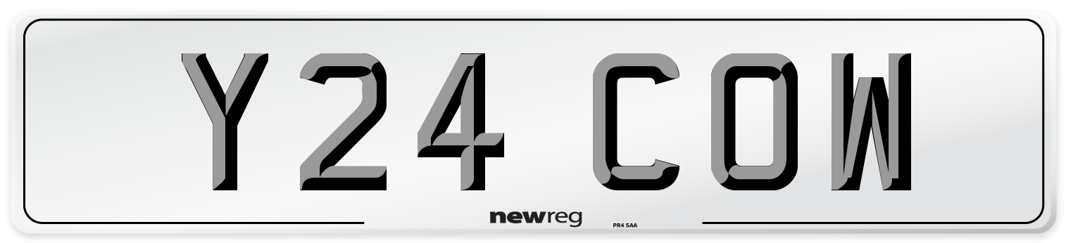 Y24 COW Front Number Plate