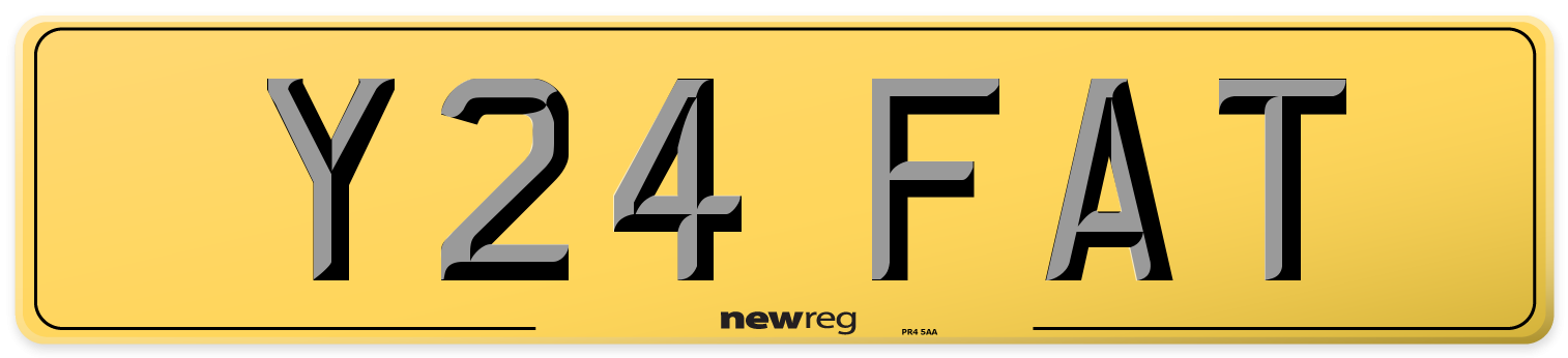 Y24 FAT Rear Number Plate