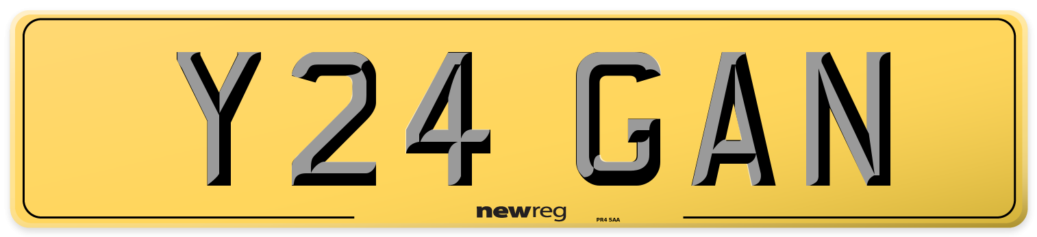 Y24 GAN Rear Number Plate
