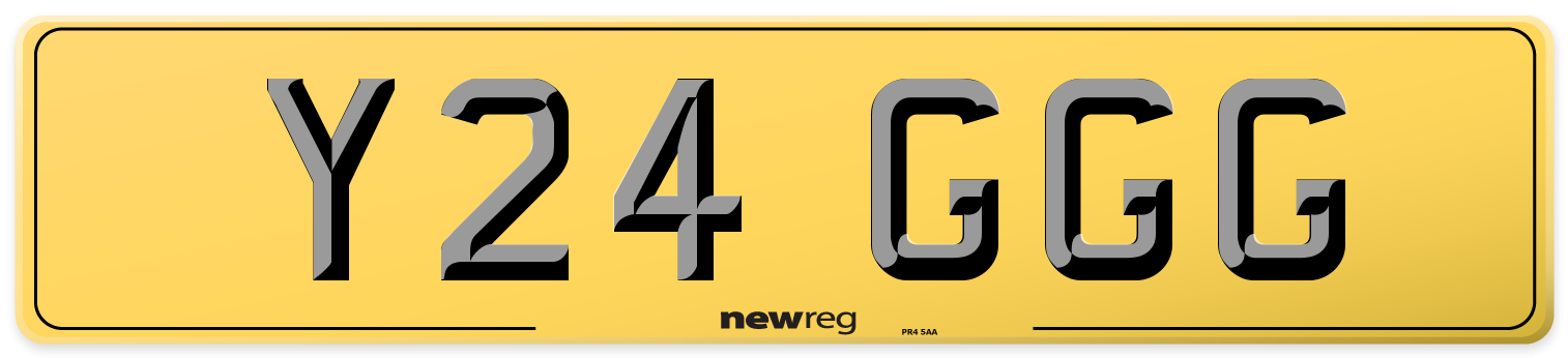 Y24 GGG Rear Number Plate