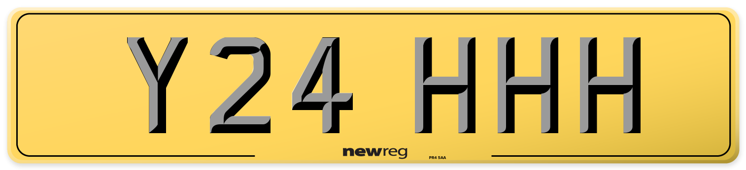 Y24 HHH Rear Number Plate