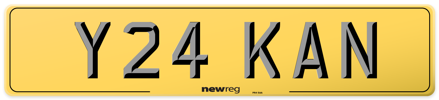 Y24 KAN Rear Number Plate