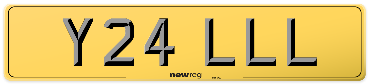 Y24 LLL Rear Number Plate