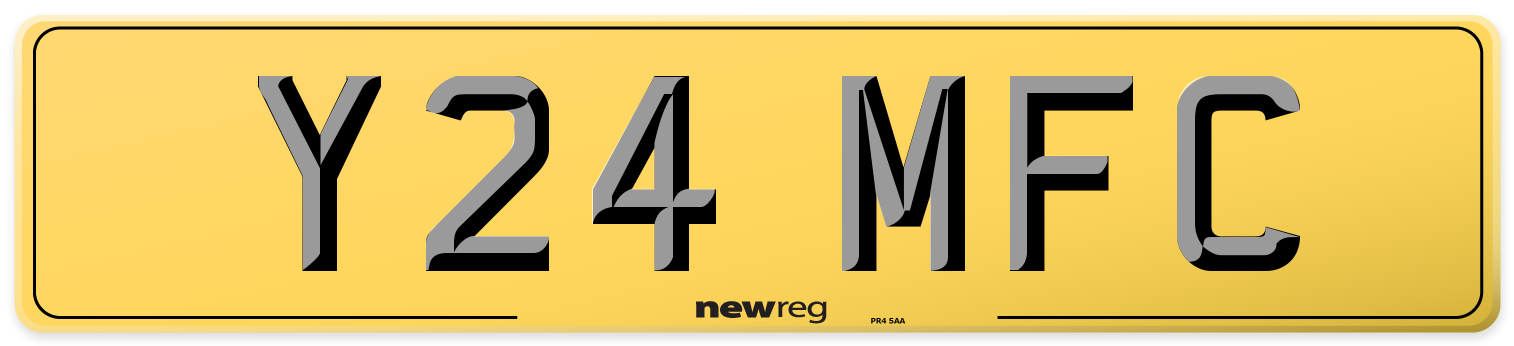 Y24 MFC Rear Number Plate