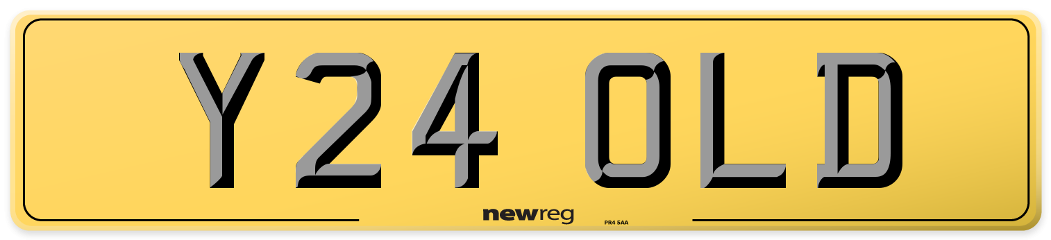 Y24 OLD Rear Number Plate