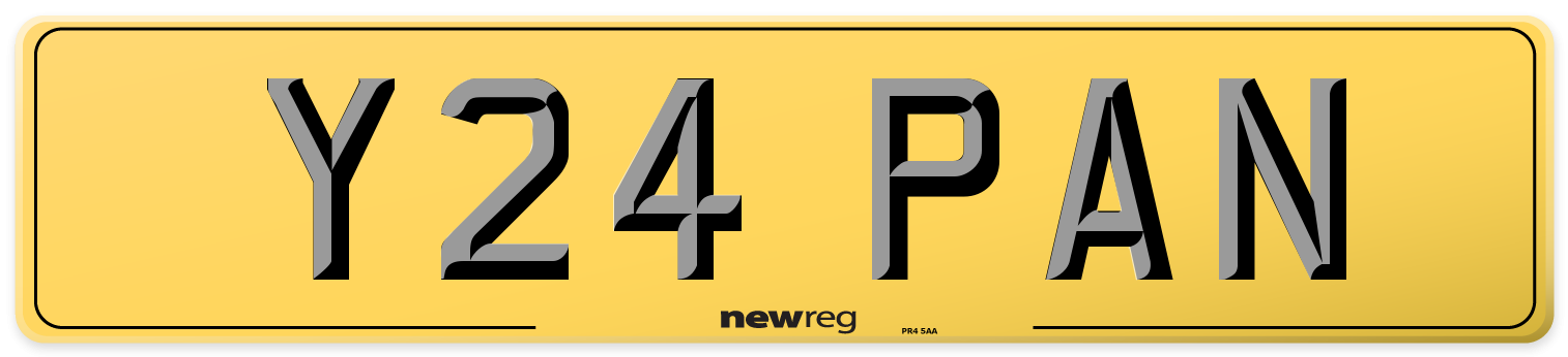 Y24 PAN Rear Number Plate