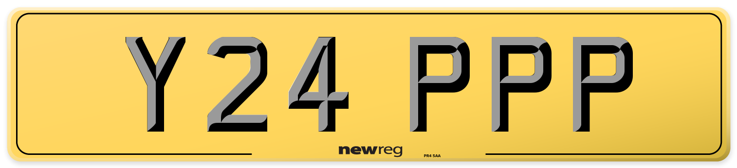 Y24 PPP Rear Number Plate
