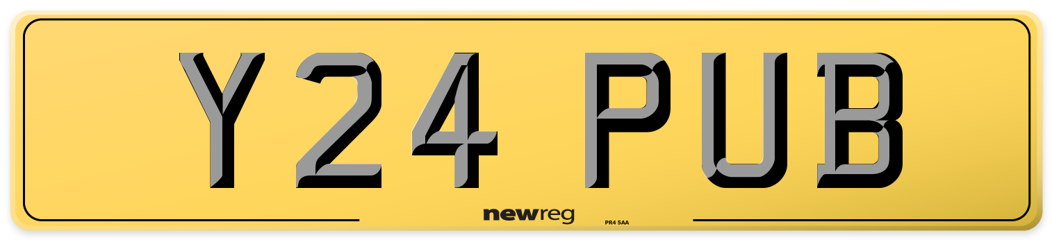 Y24 PUB Rear Number Plate