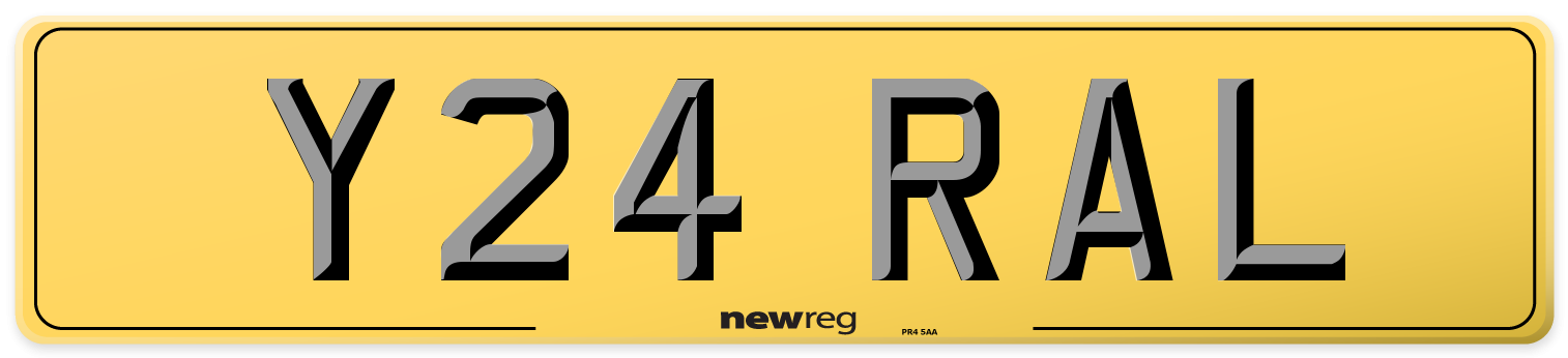 Y24 RAL Rear Number Plate